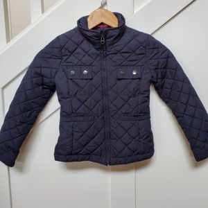 Quilted riding light weight jacket navy spring coat